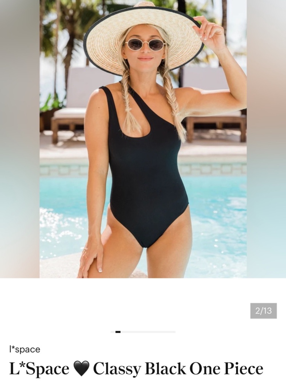 l*space Black Asymmetric One-Shoulder One-Piece